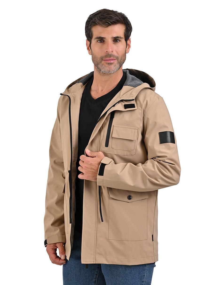 Chamarra parka Perry Ellis Portfolio impermeable con bolsillos para hombre