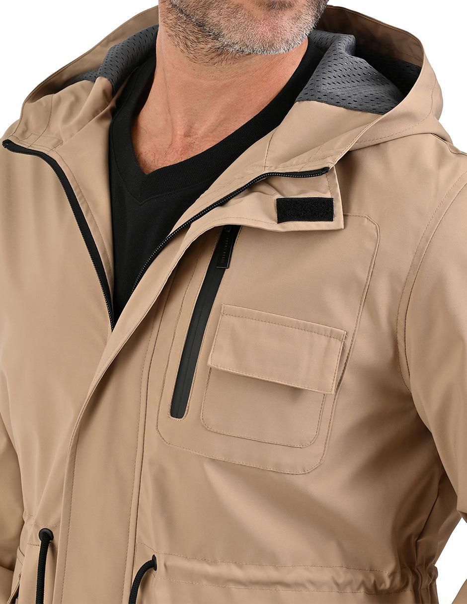 Chamarra parka Perry Ellis Portfolio impermeable con bolsillos para hombre
