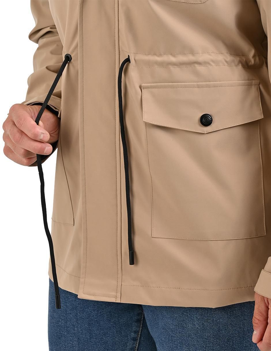 Chamarra parka Perry Ellis Portfolio impermeable con bolsillos para hombre