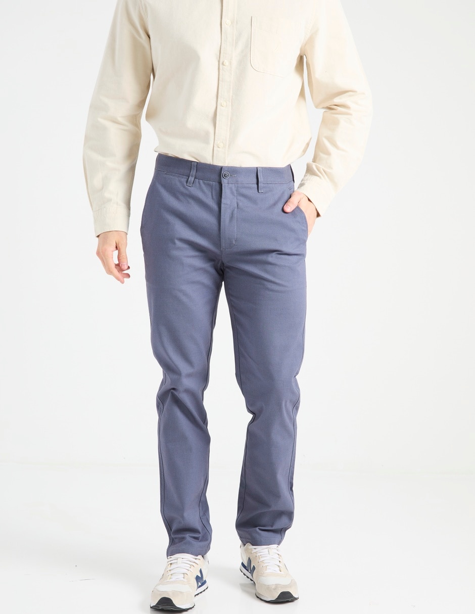 Pantalón business casual de vestir slim de algodón para hombre 1