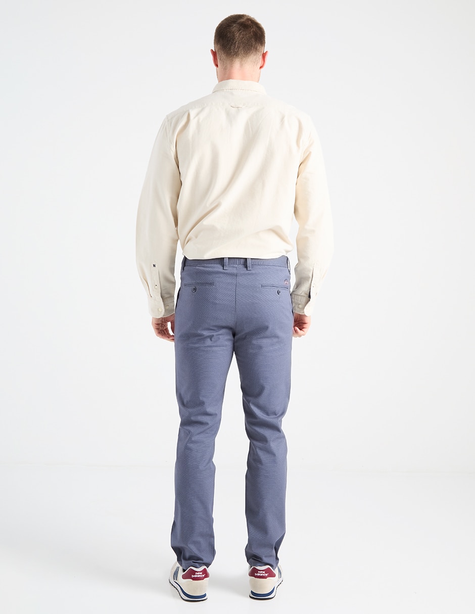 Pantalón business casual de vestir slim de algodón para hombre 5
