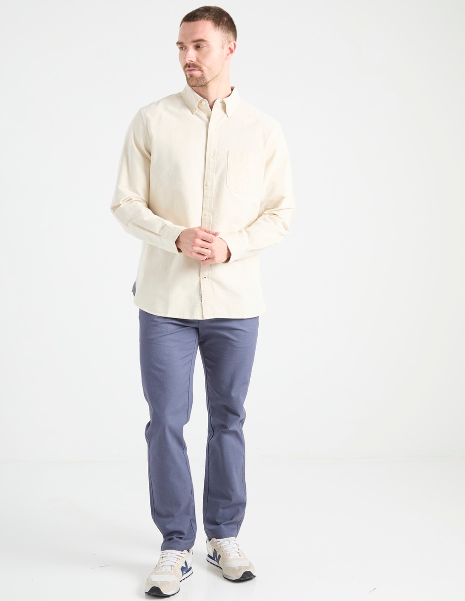 Pantalón business casual de vestir slim de algodón para hombre 6