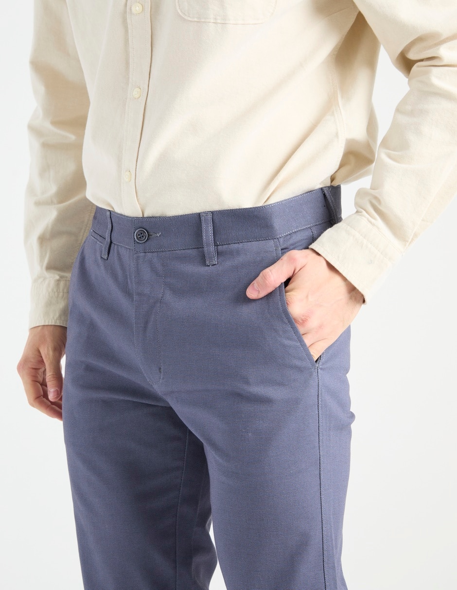 Pantalón business casual de vestir slim de algodón para hombre 7