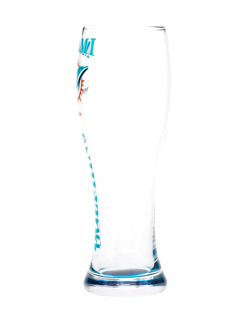 Set de vasos pilsner Miami Dolphins de vidrio con 2 piezas 4