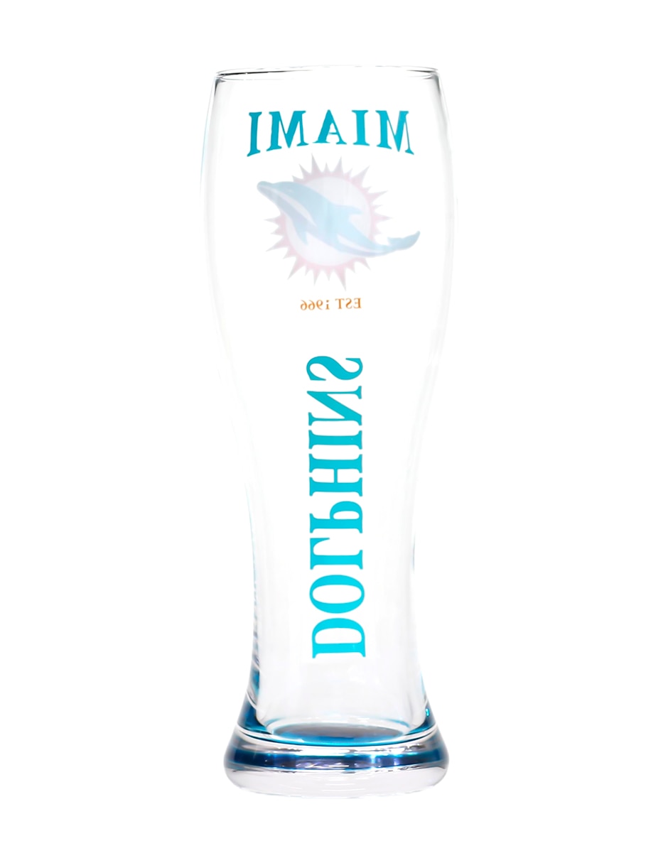 Set de vasos pilsner Miami Dolphins de vidrio con 2 piezas 7