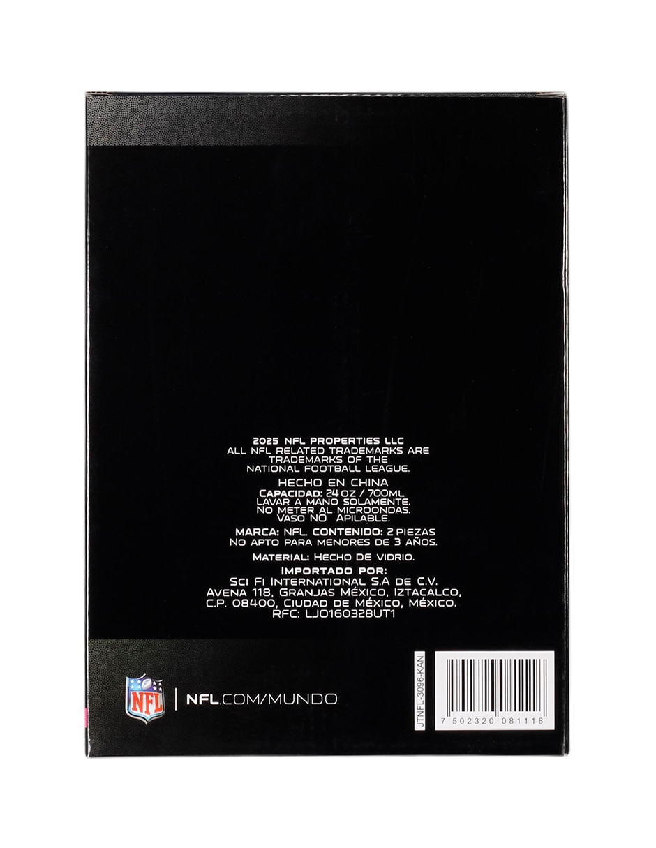 Set de vasos pilsner Kansas City Chiefs de vidrio con 2 piezas 3