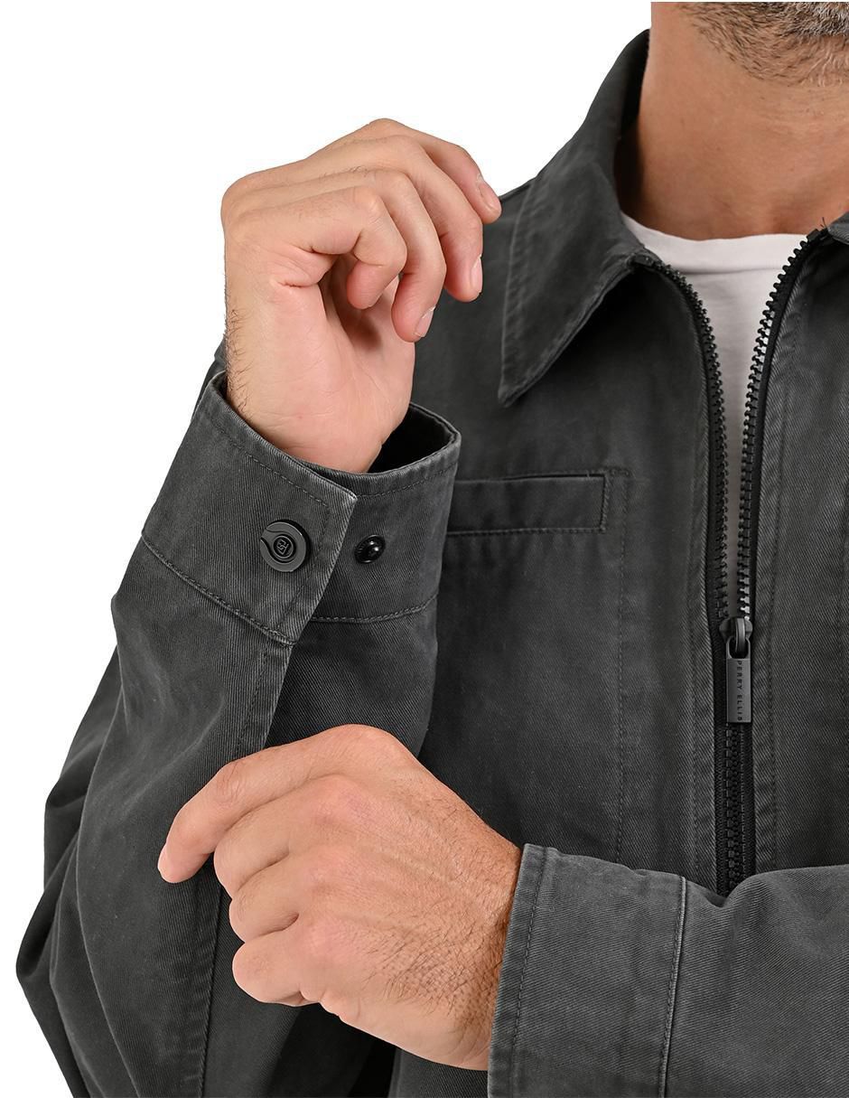 Chamarra denim Perry Ellis Portfolio de mezclilla con bolsillos para hombre