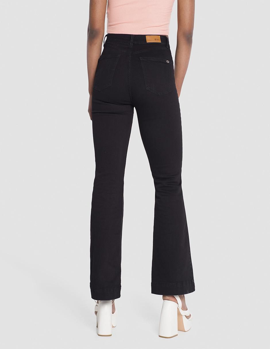 Jeans relaxed flare ruby negro para mujer 4