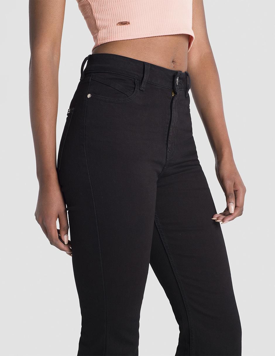 Jeans relaxed flare ruby negro para mujer 3
