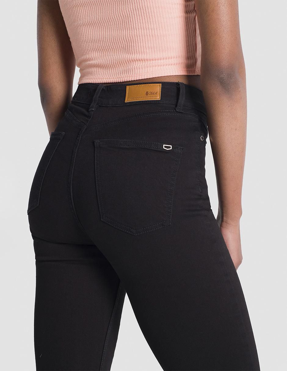 Jeans relaxed flare ruby negro para mujer 2