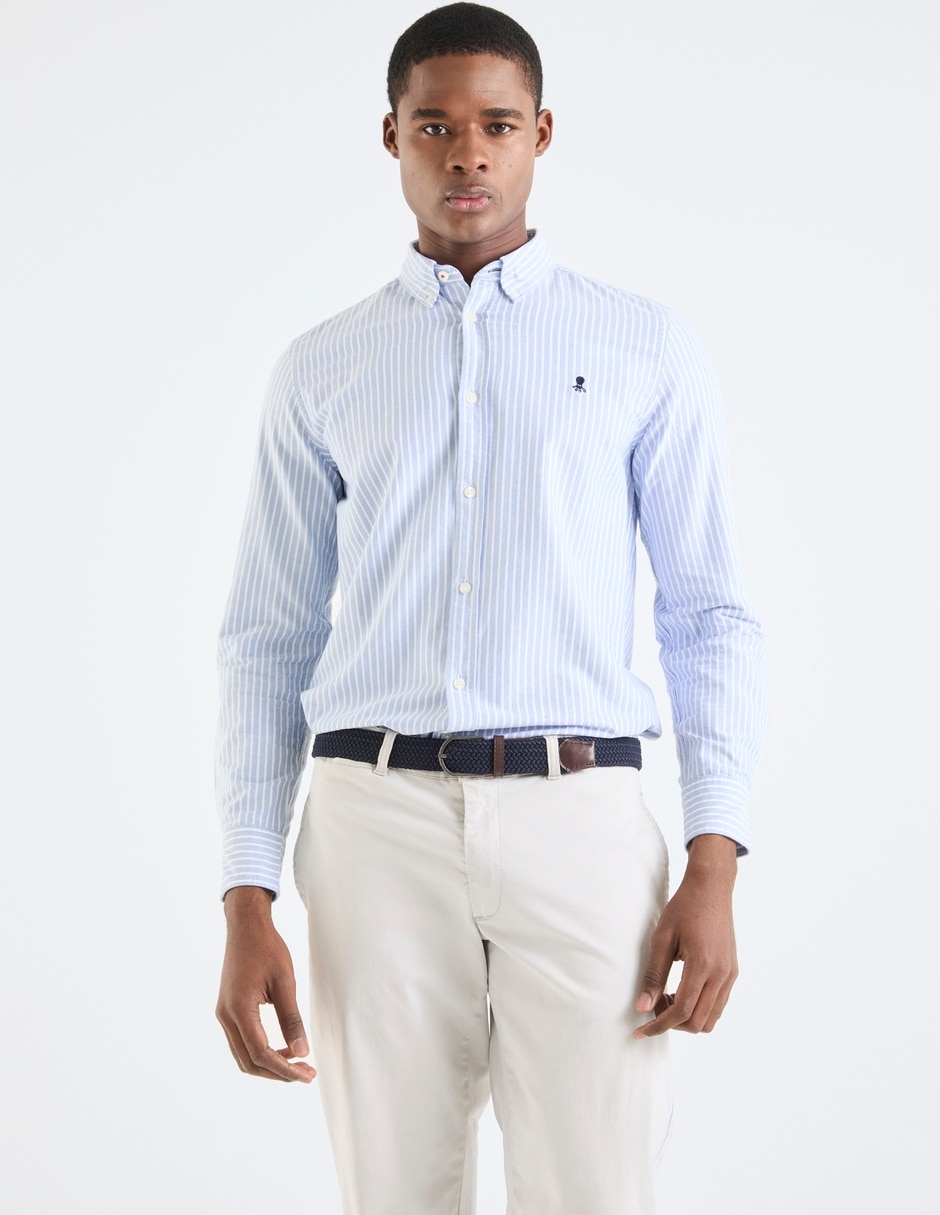 Camisa business casual de algodón manga larga para hombre Camisa business casual de algodón manga larga para hombre
