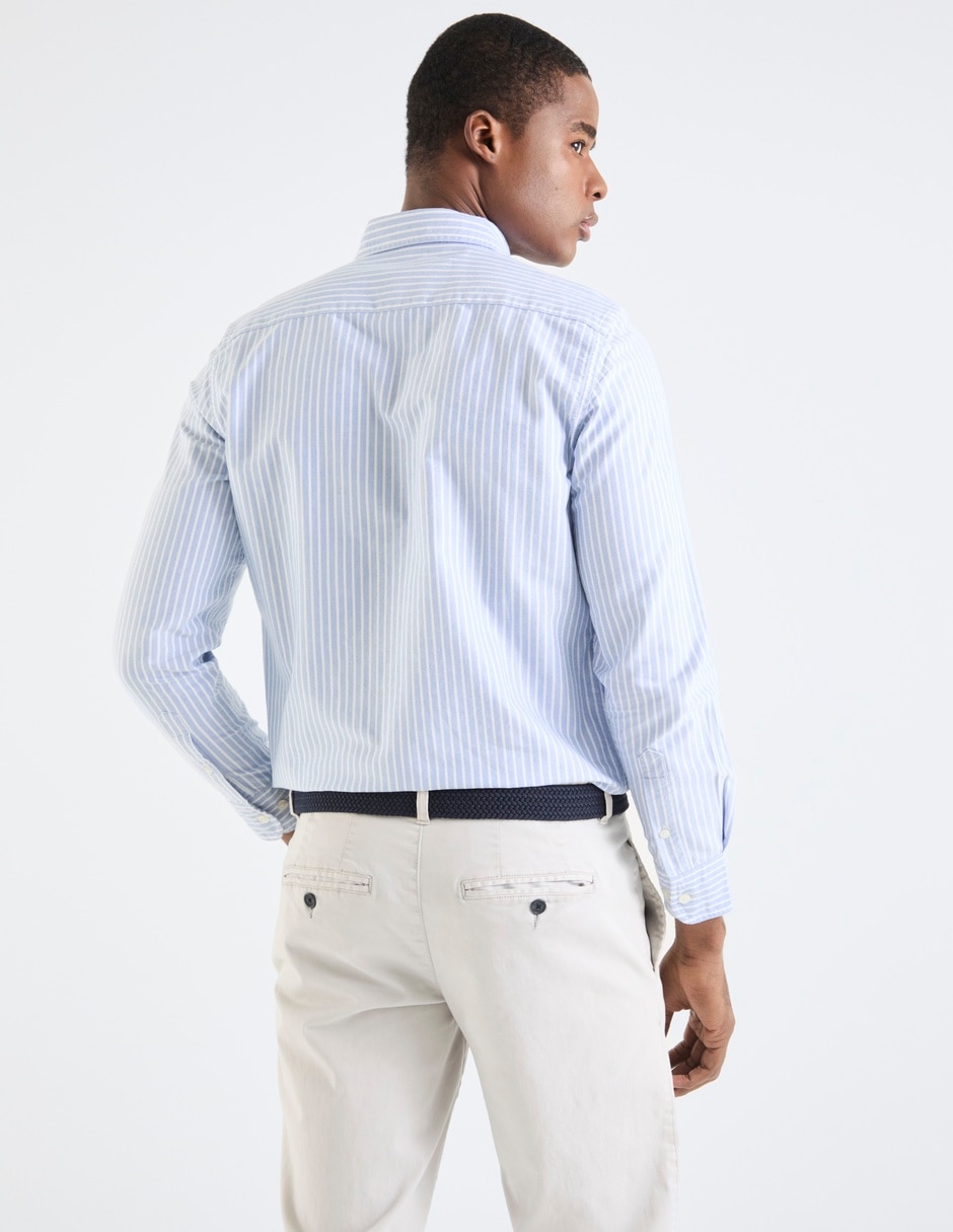 Camisa business casual de algodón manga larga para hombre 4