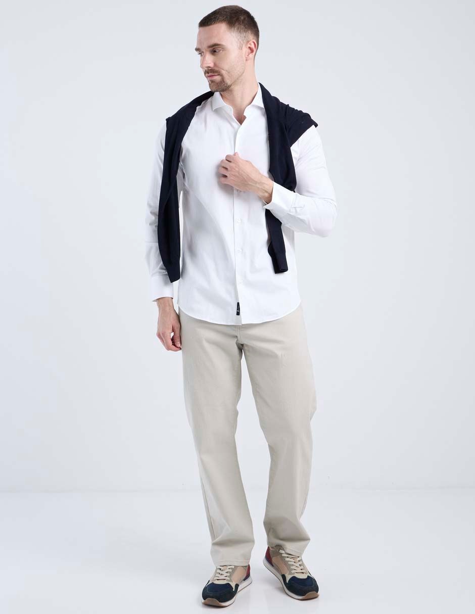 Camisa business casual El Pulpo manga larga para hombre