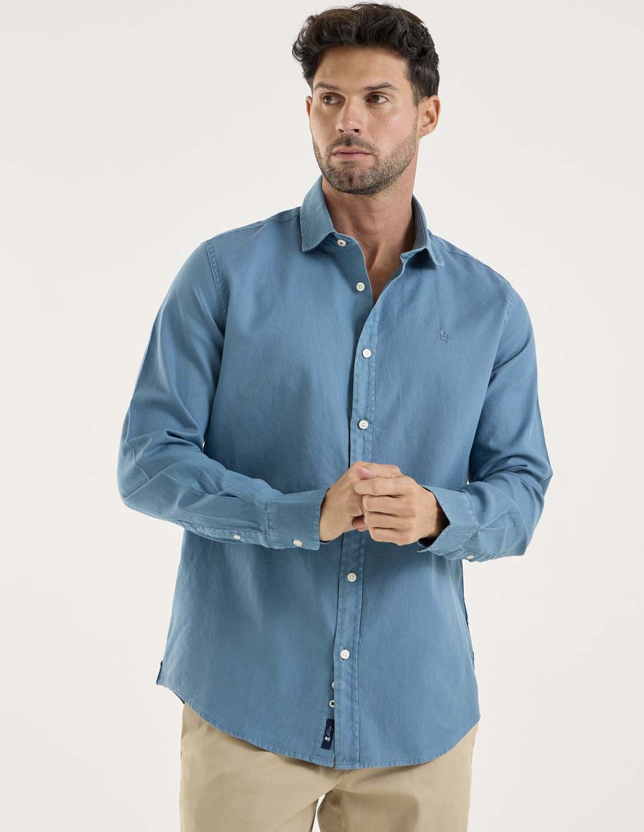 Camisa business casual de algodón manga larga para hombre 1