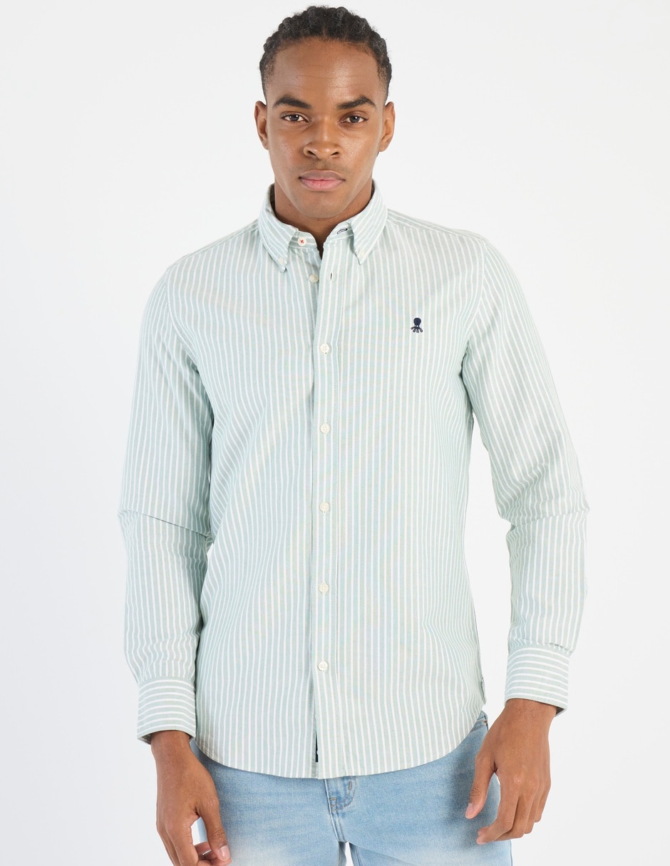 Camisa casual de algodón manga larga para hombre 1
