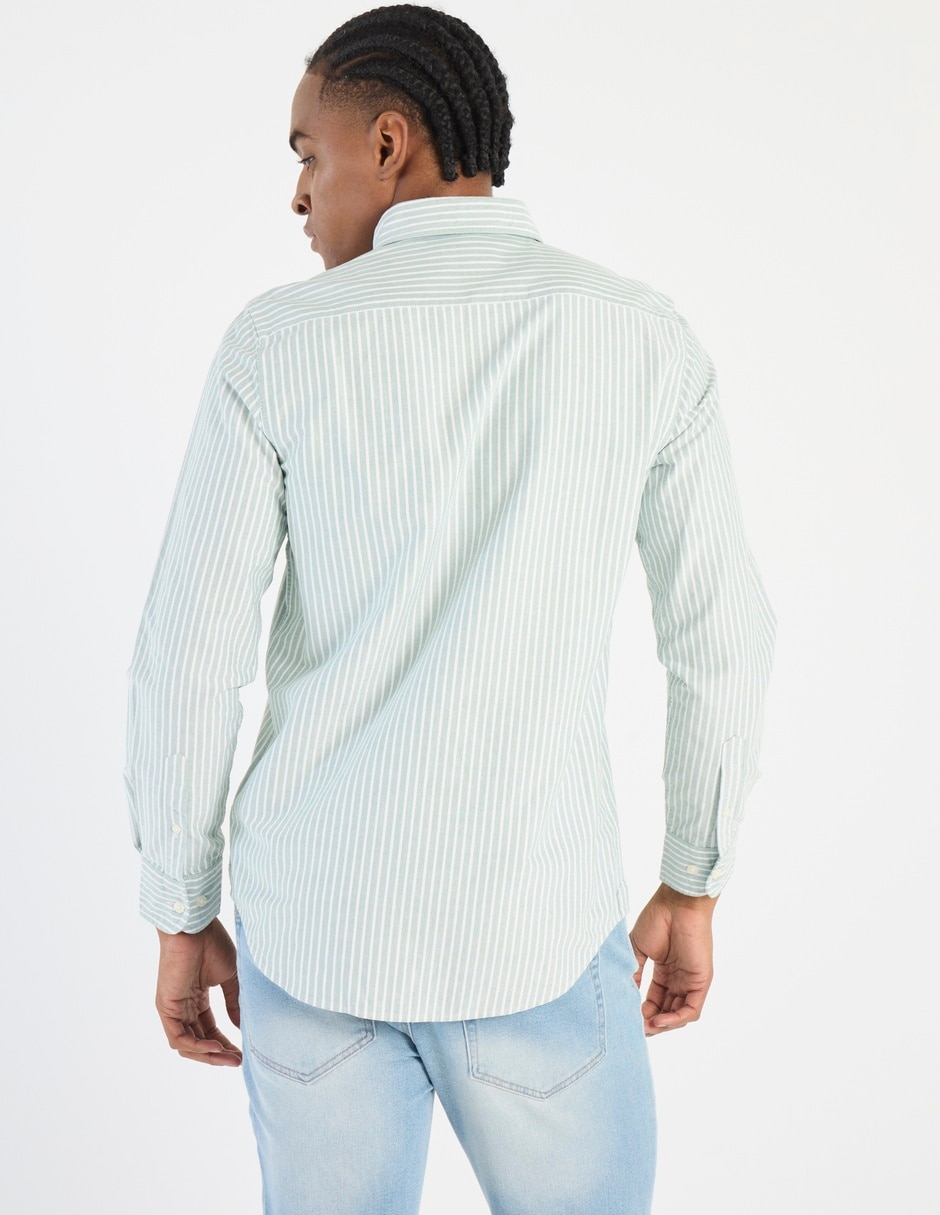 Camisa casual de algodón manga larga para hombre 5