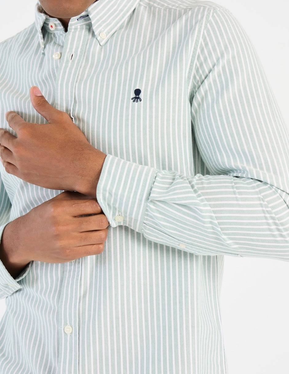 Camisa casual de algodón manga larga para hombre 7
