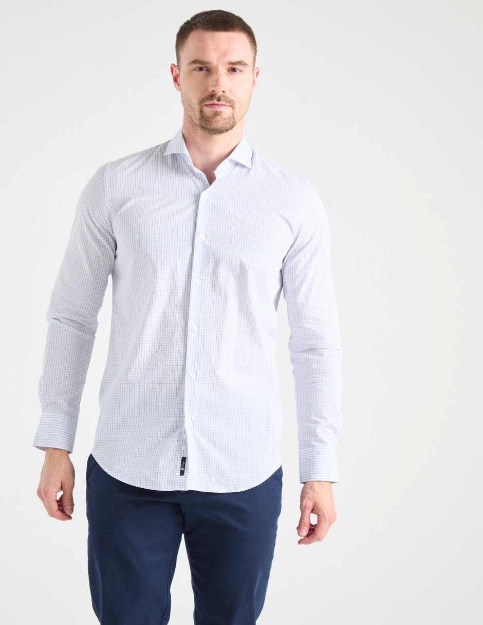 Camisa business casual de algodón manga larga para hombre Camisa business casual de algodón manga larga para hombre