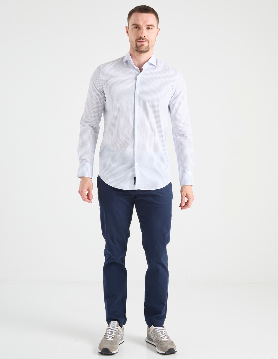 Camisa business casual El Pulpo de algodón manga larga para hombre