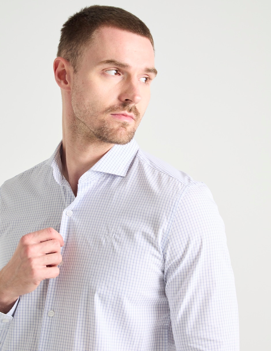 Camisa business casual El Pulpo de algodón manga larga para hombre