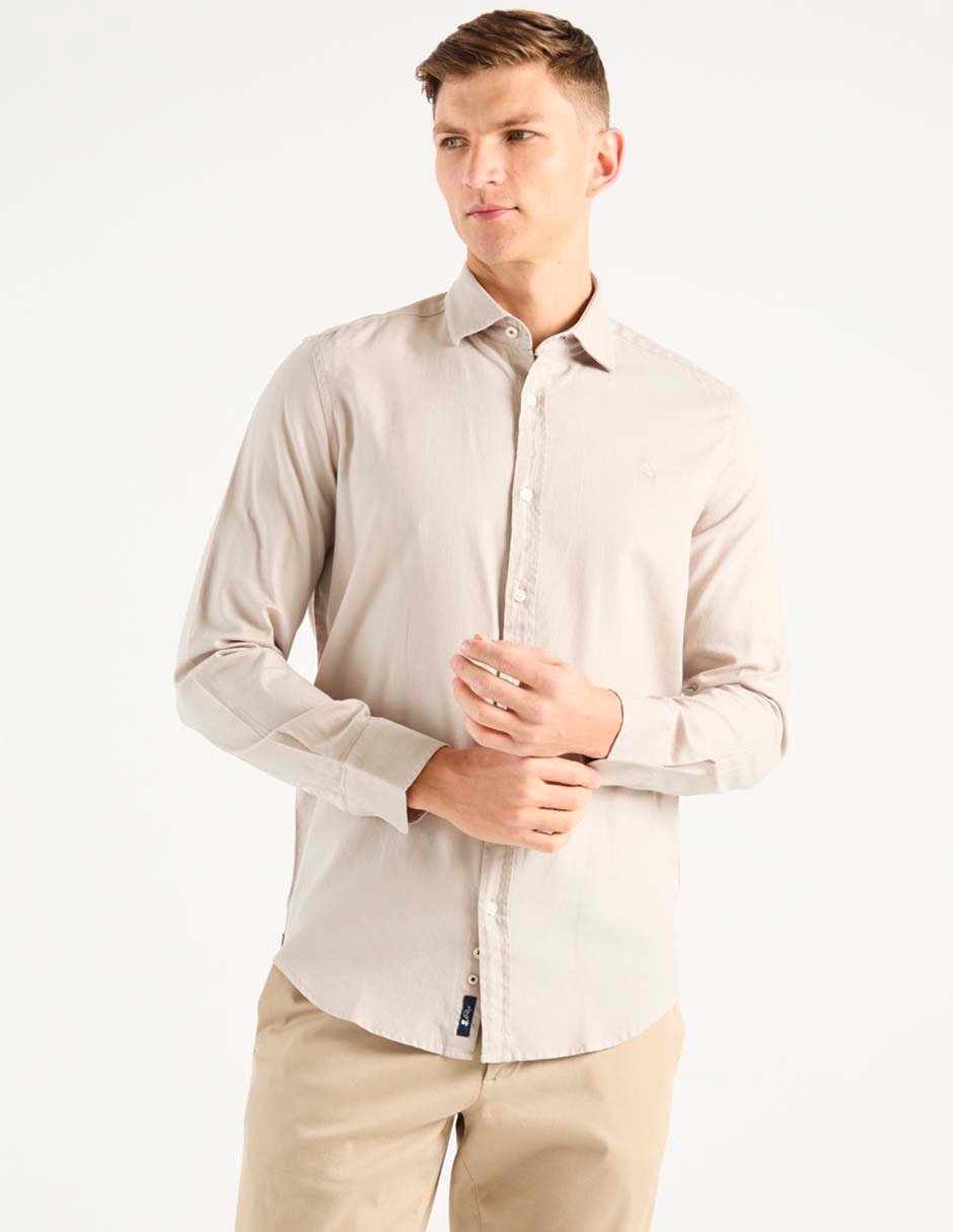 Camisa business casual de algodón manga larga para hombre Camisa business casual de algodón manga larga para hombre