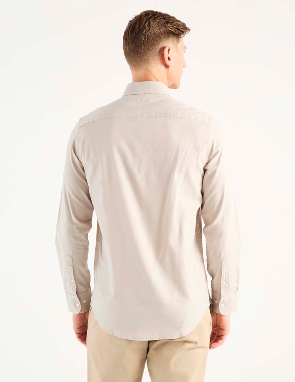 Camisa business casual El Pulpo de algodón manga larga para hombre