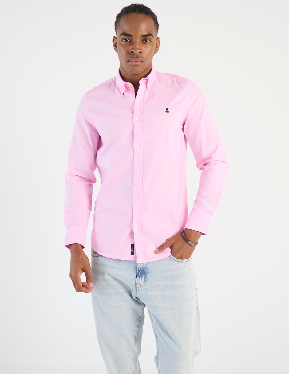 Camisa casual de algodón manga larga para hombre Camisa casual de algodón manga larga para hombre