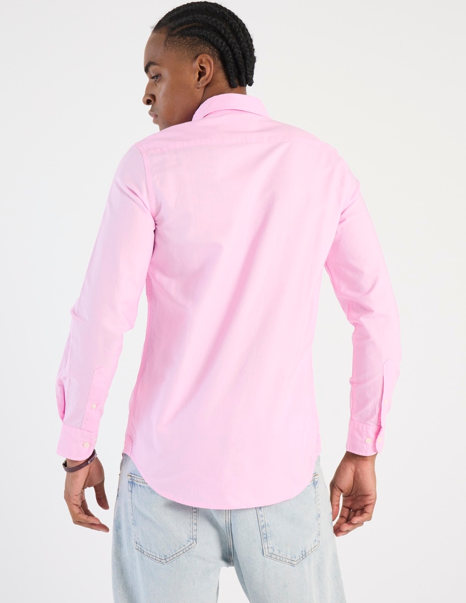 Camisa casual de algodón manga larga para hombre 4