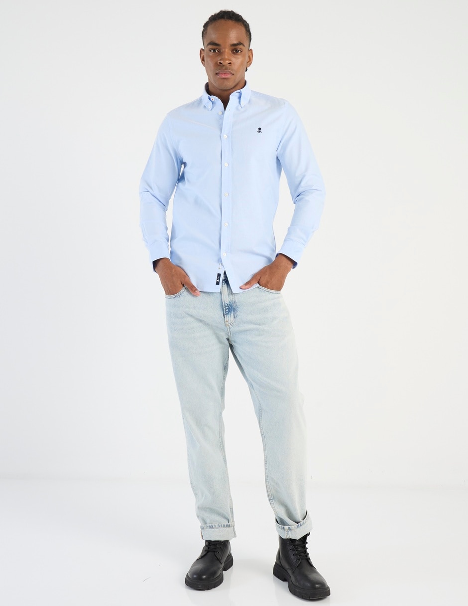 Camisa business casual de algodón manga larga para hombre 3