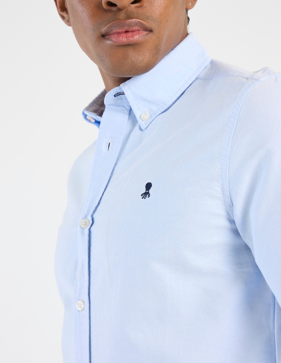 Camisa business casual de algodón manga larga para hombre 2