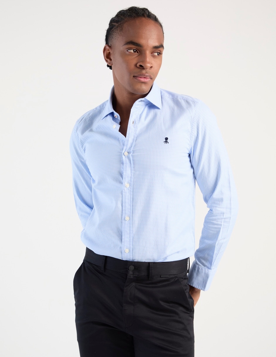 Camisa business casual de algodón manga larga para hombre Camisa business casual de algodón manga larga para hombre