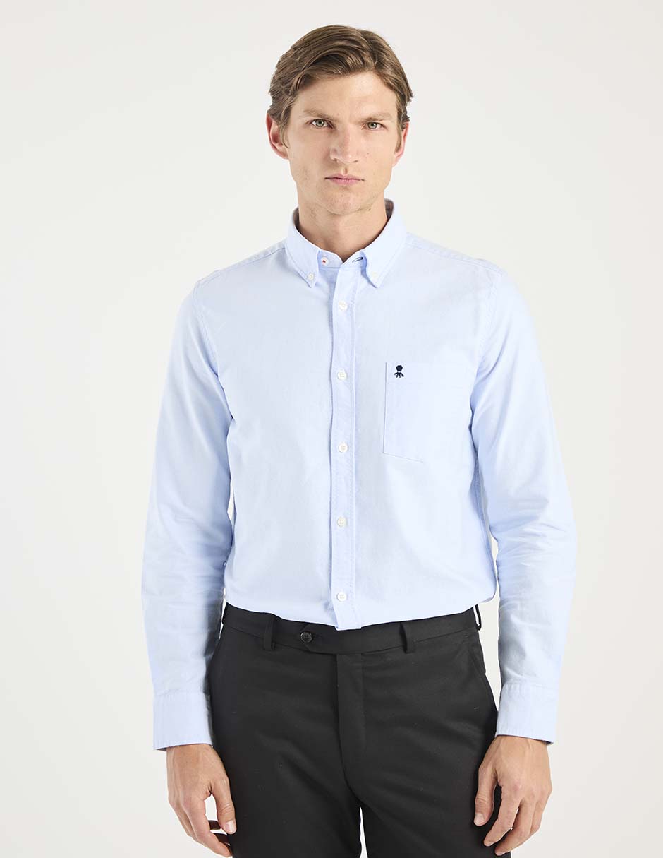 Camisa casual de algodón manga larga para hombre Camisa casual de algodón manga larga para hombre