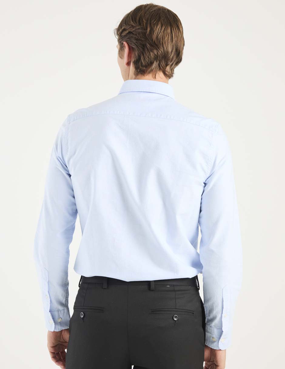 Camisa casual El Pulpo de algodón manga larga para hombre