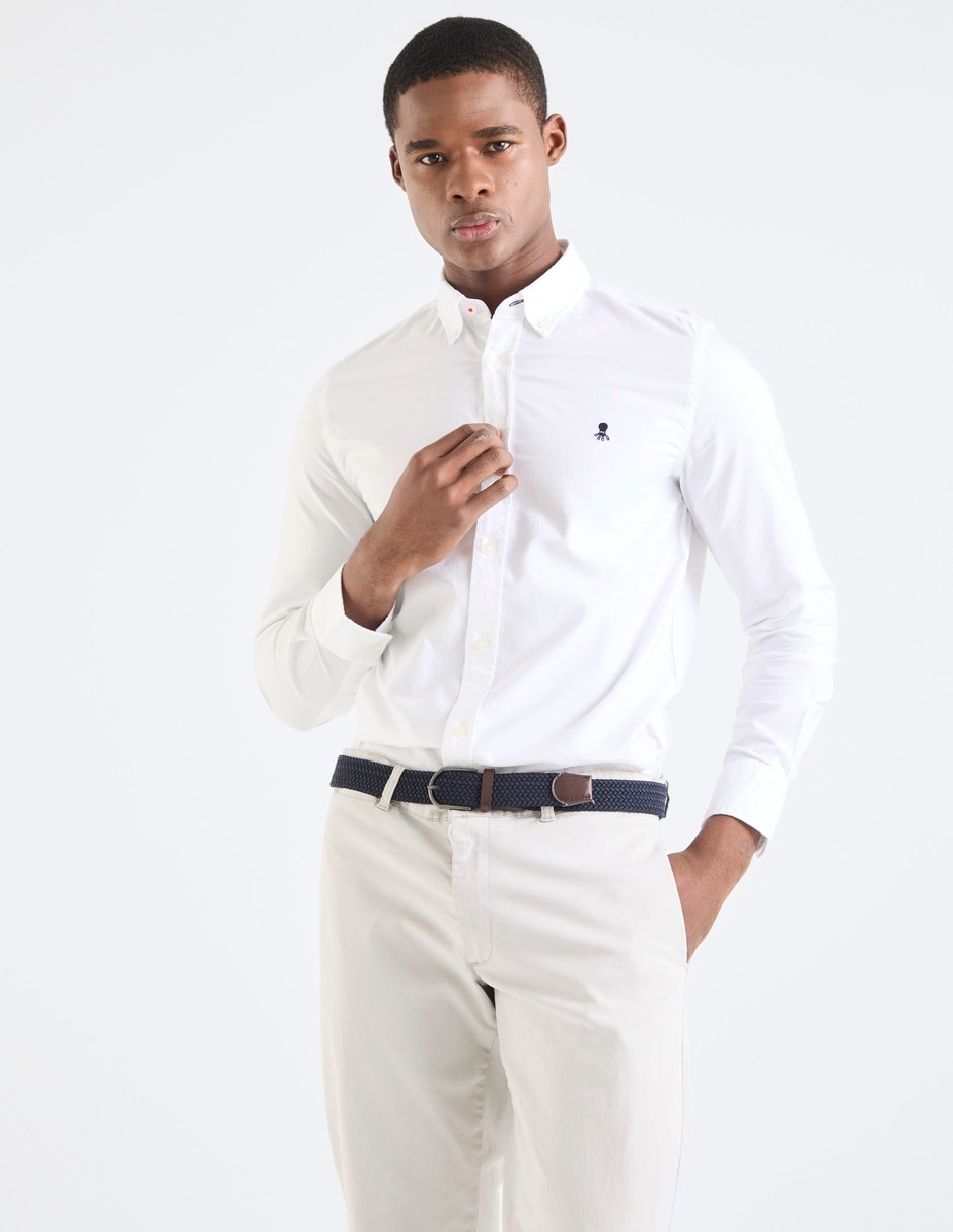 Camisa business casual de algodón manga larga para hombre Camisa business casual de algodón manga larga para hombre