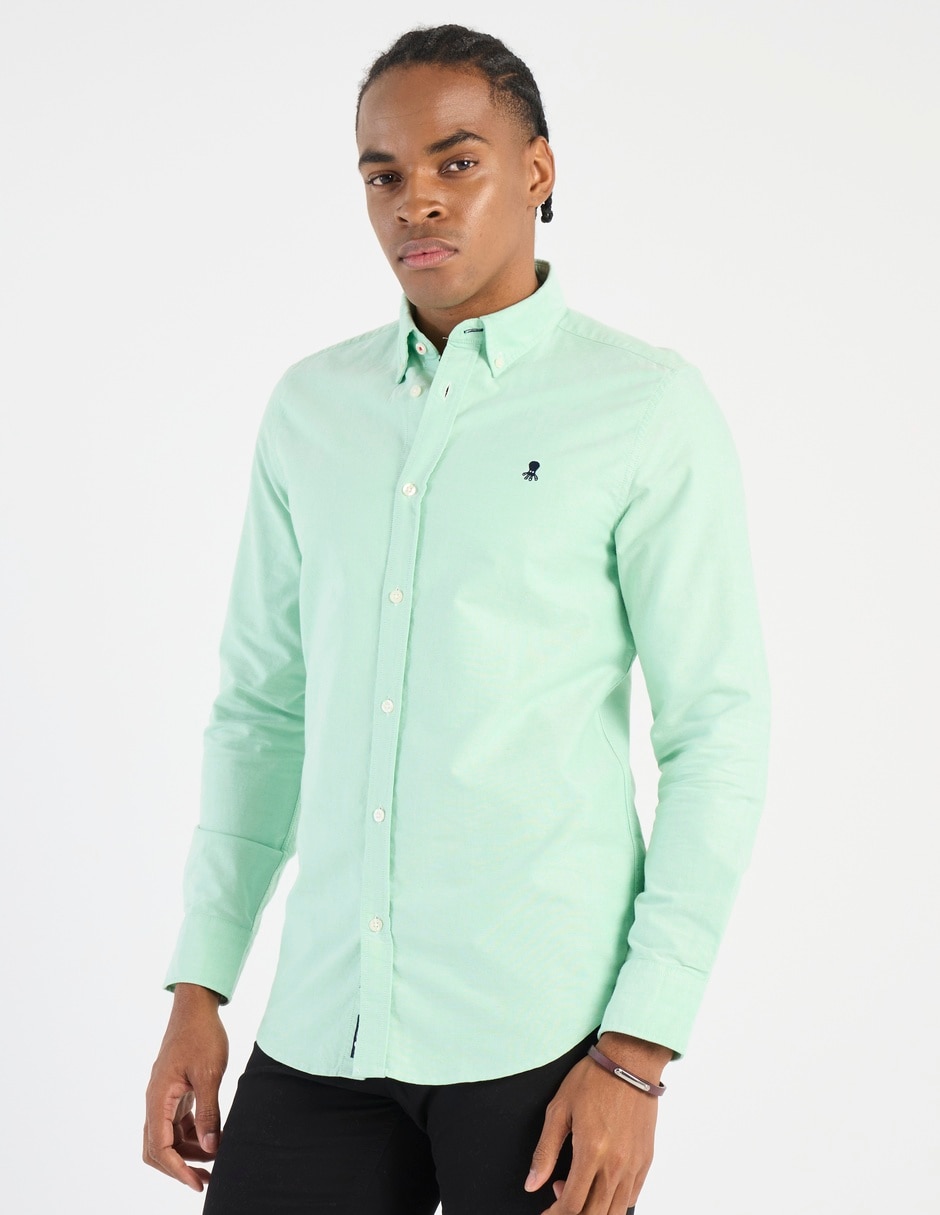 Camisa casual de algodón manga larga para hombre 1