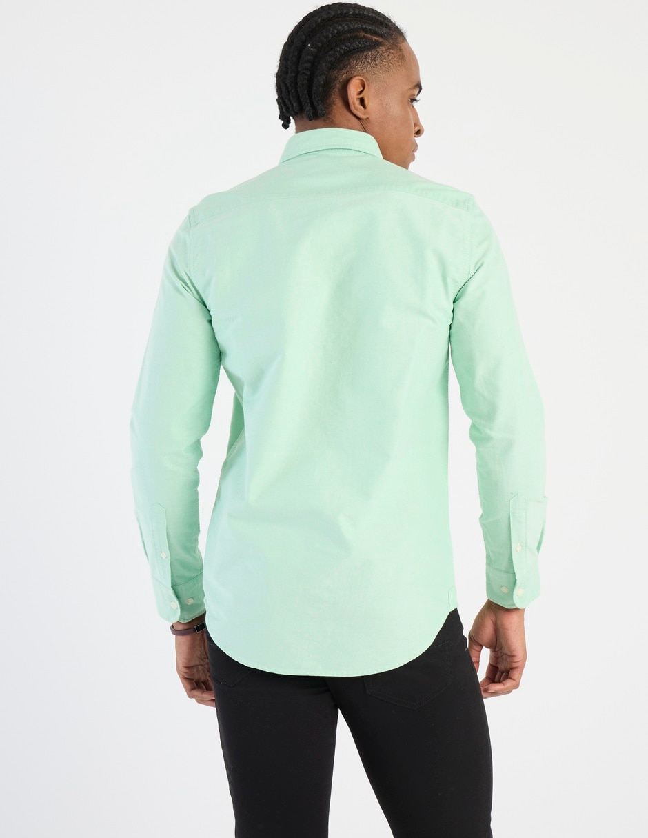 Camisa casual de algodón manga larga para hombre 5