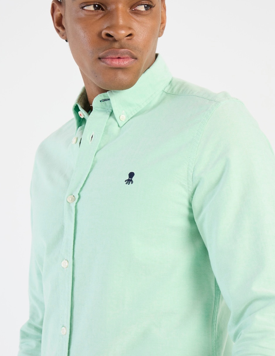 Camisa casual de algodón manga larga para hombre 7