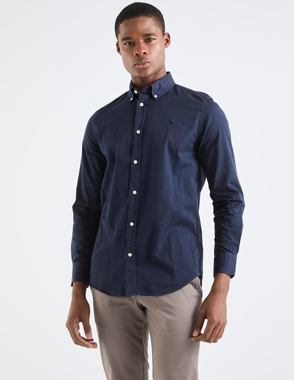 Camisa business casual manga larga para hombre 1