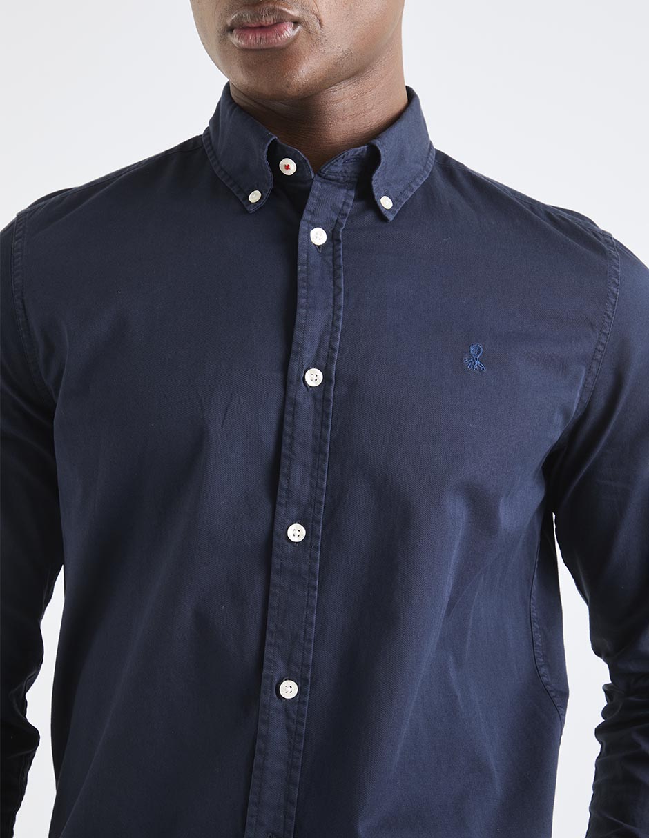Camisa business casual manga larga para hombre 7