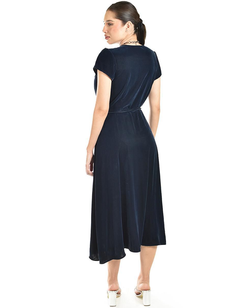 Vestido midi de fiesta escote V