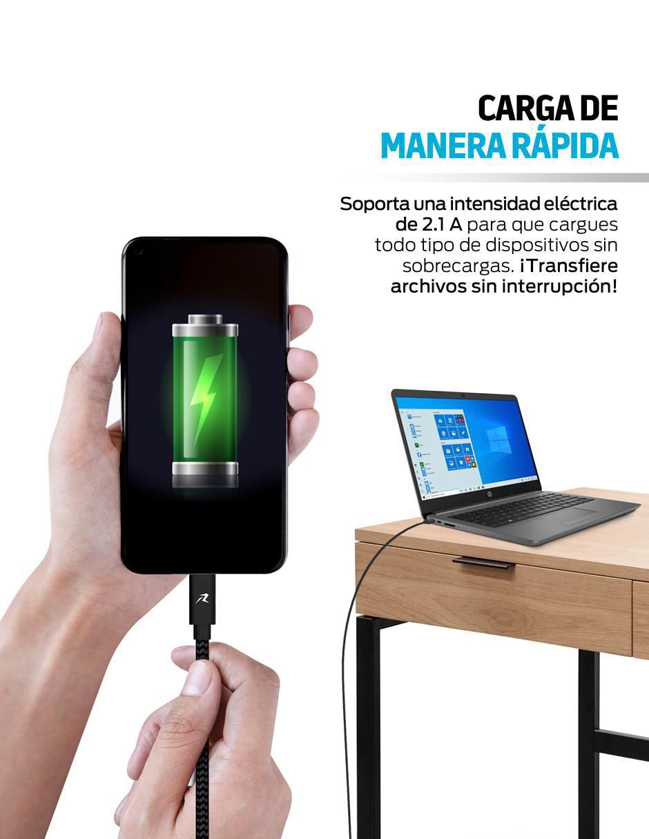 Cable USB C a tipo USB C de 3 m
