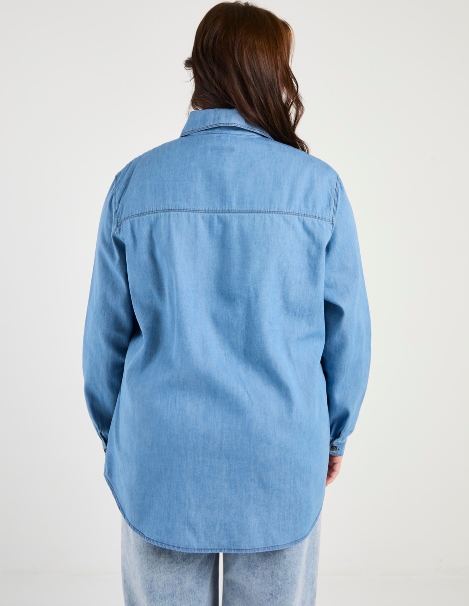 Blusa camisera manga larga para mujer 5