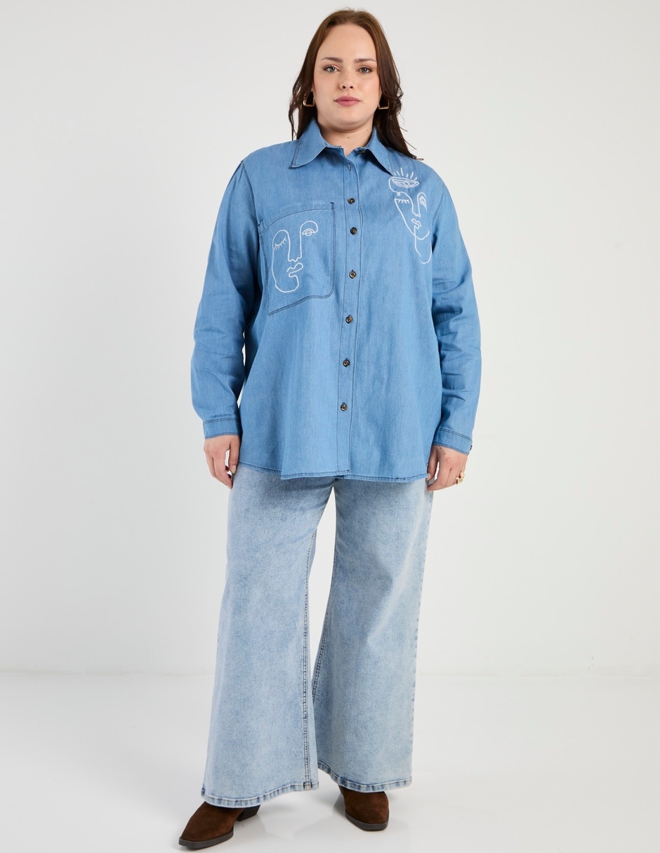 Blusa camisera manga larga para mujer 6