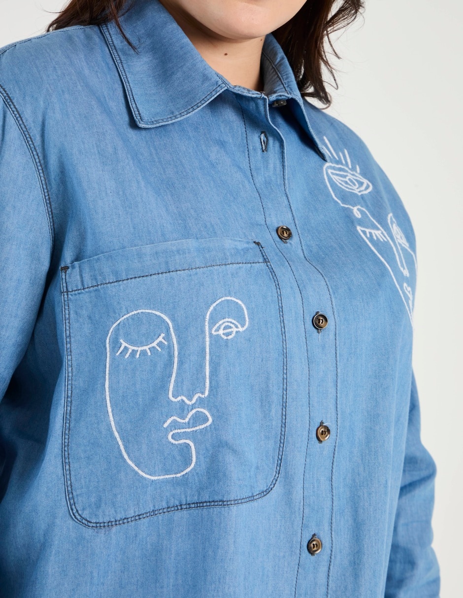 Blusa camisera manga larga para mujer 7