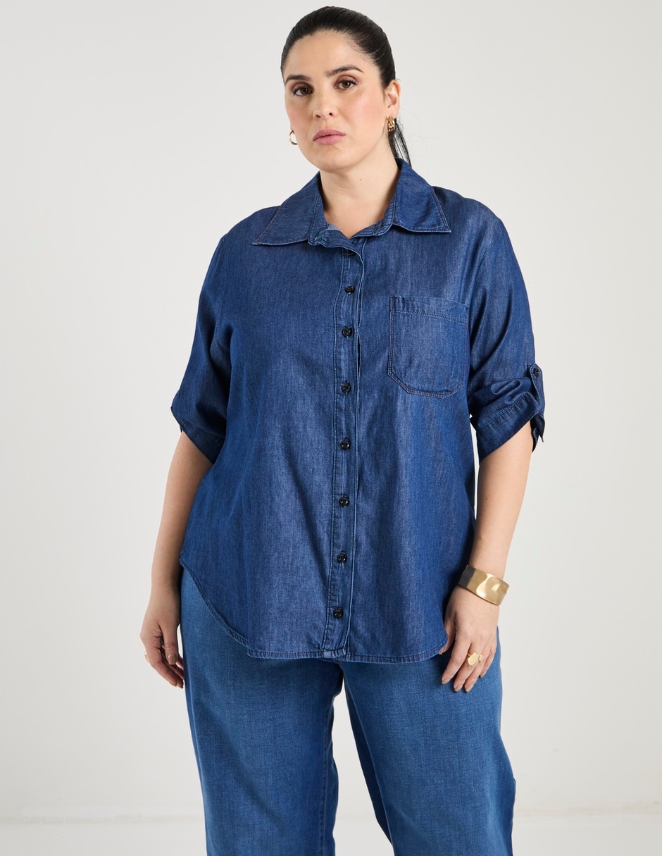 Blusa camisera manga 3/4 para mujer 1