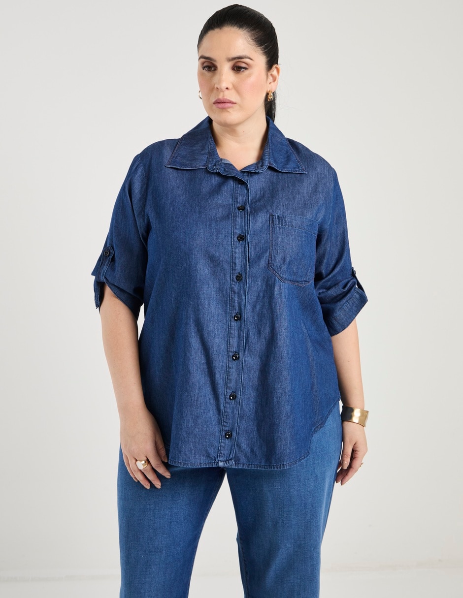 Blusa camisera manga 3/4 para mujer 8
