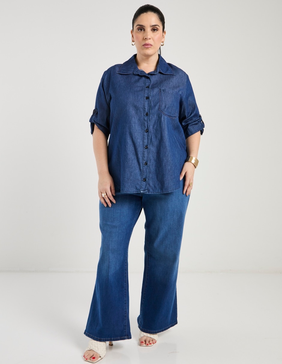Blusa camisera manga 3/4 para mujer 9
