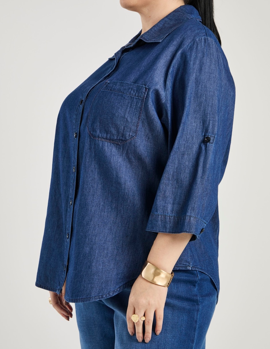 Blusa camisera manga 3/4 para mujer 13
