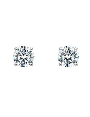 Broqueles de plata P 925 con acabado brillante moissanita