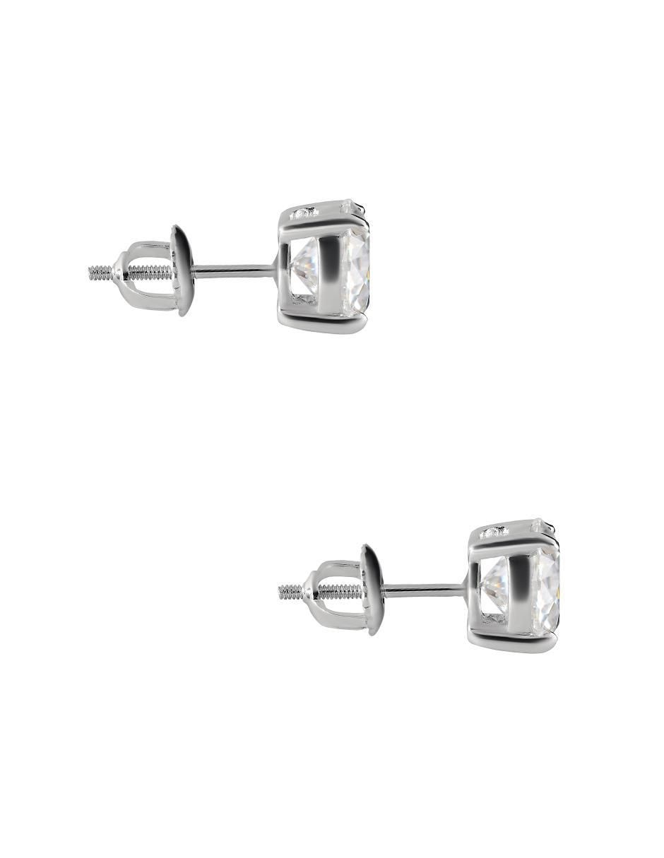 Broqueles de plata P 925 con acabado brillante moissanita 2